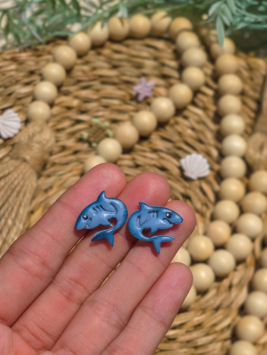 Summer Shark Stud Earrings