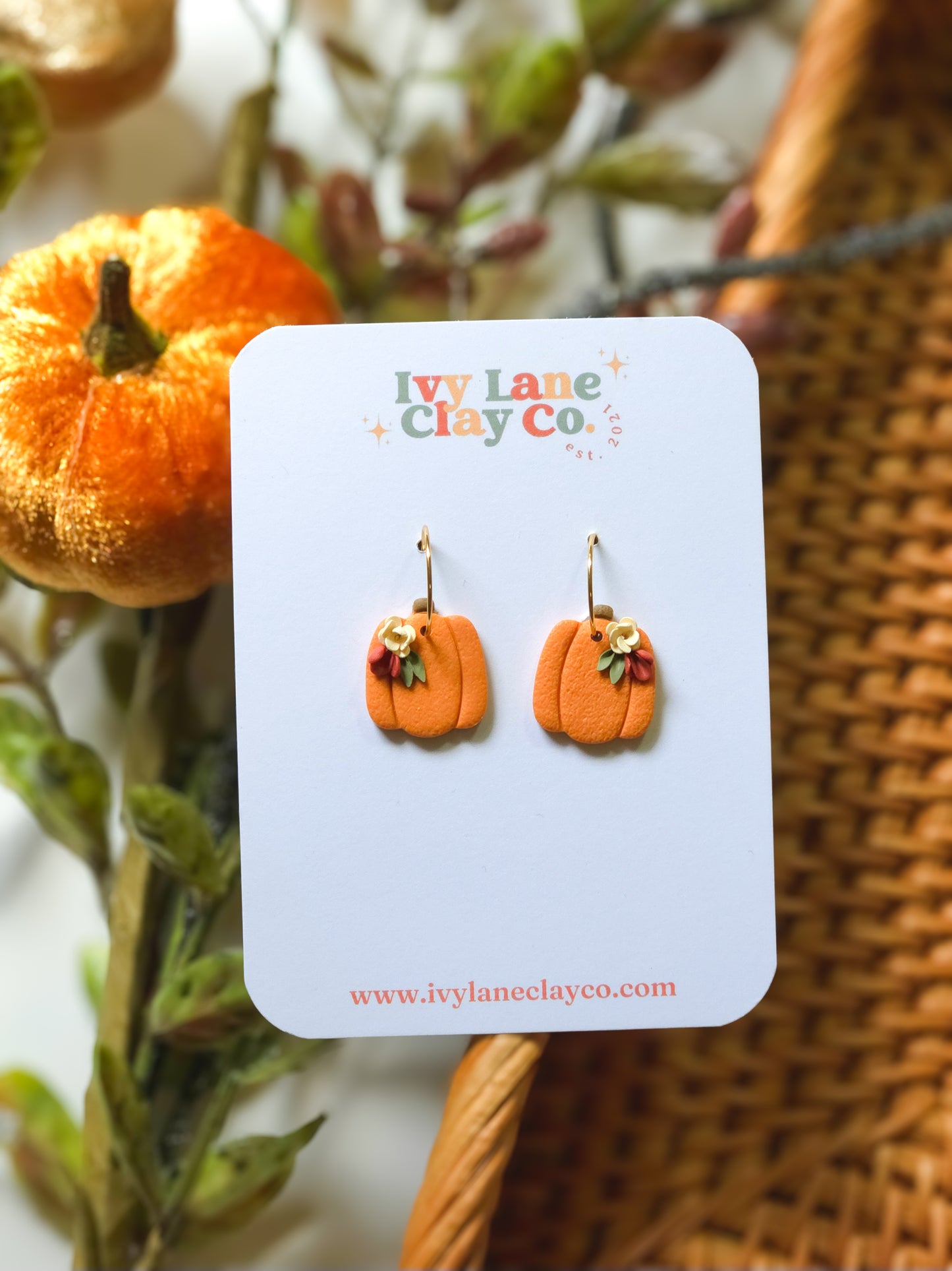 Floral Pumpkin Mini Hoops