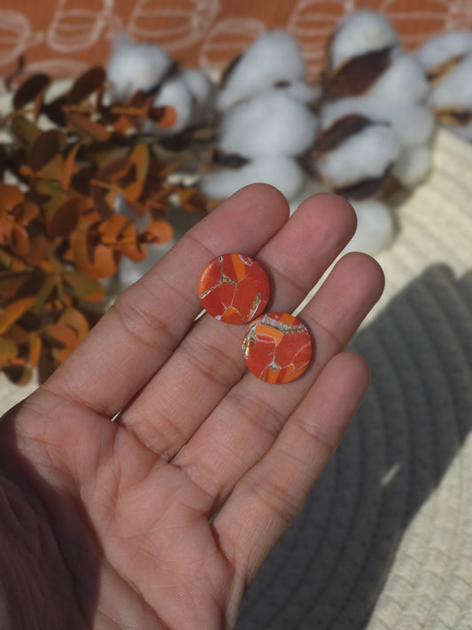 Autumn Marble Stud Earrings (Large Studs)