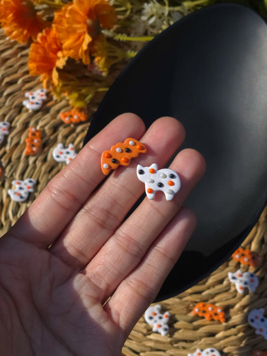 Frosted Halloween Cookie Stud Earrings