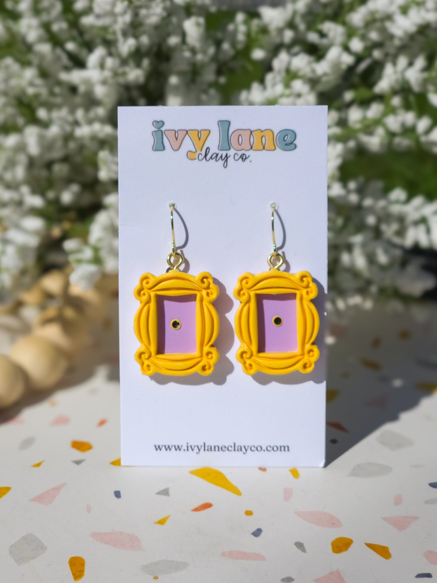 Yellow Frame Earrings