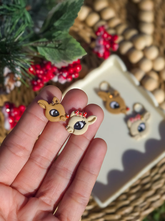 Reindeer Couple Stud Earrings