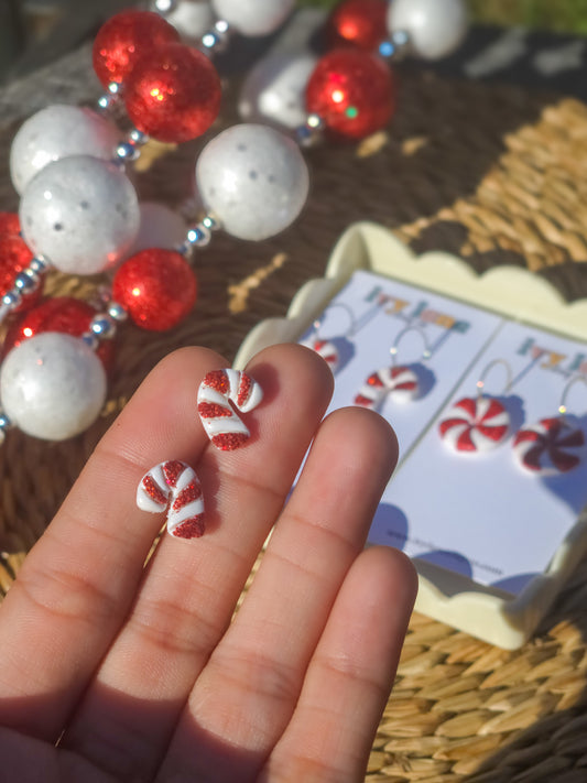 Candy Cane Stud Earrings