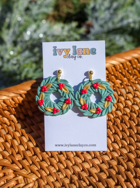 Holiday Wreath Earrings