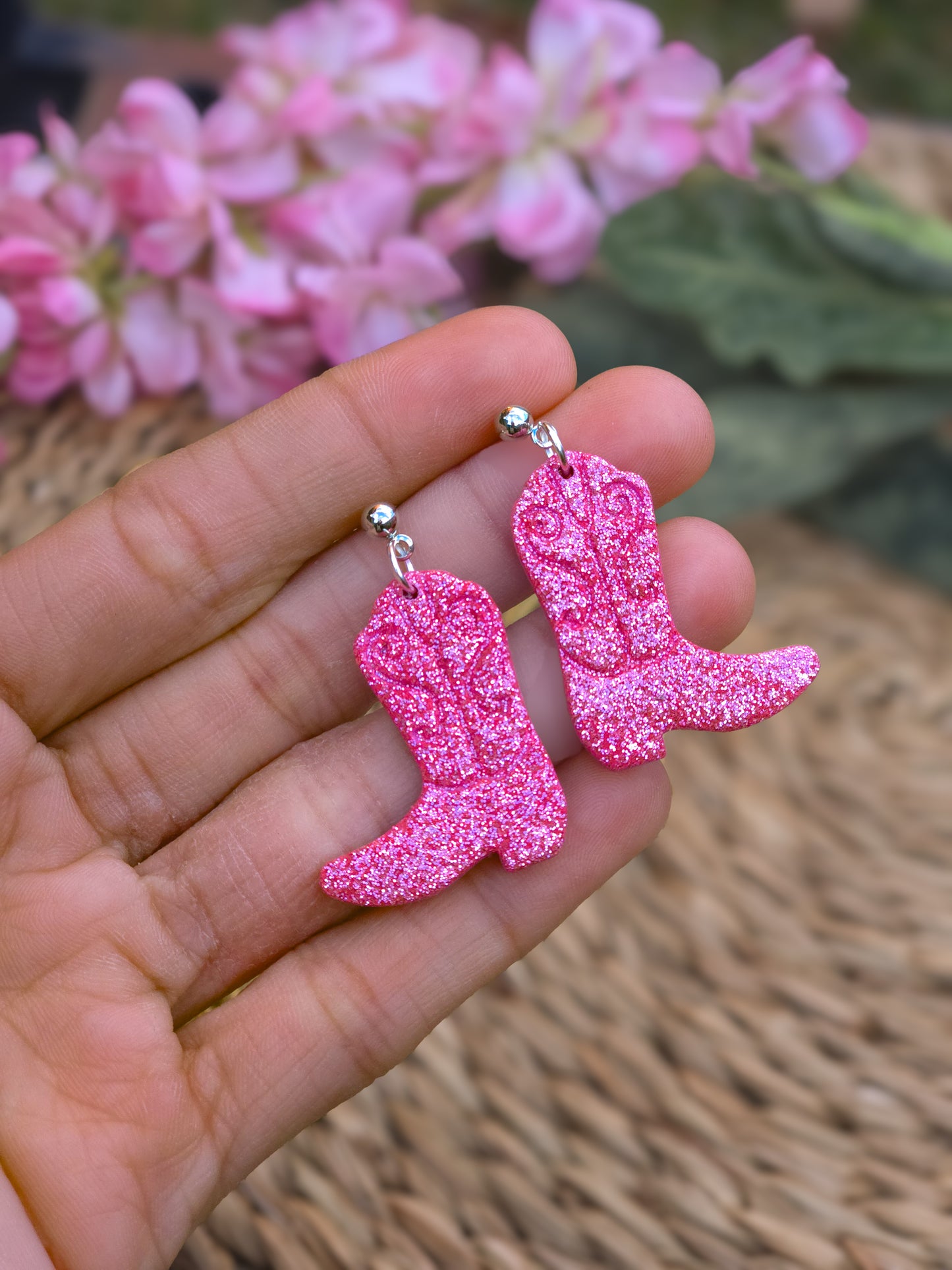 Glitter Cowgirl Boot Earrings