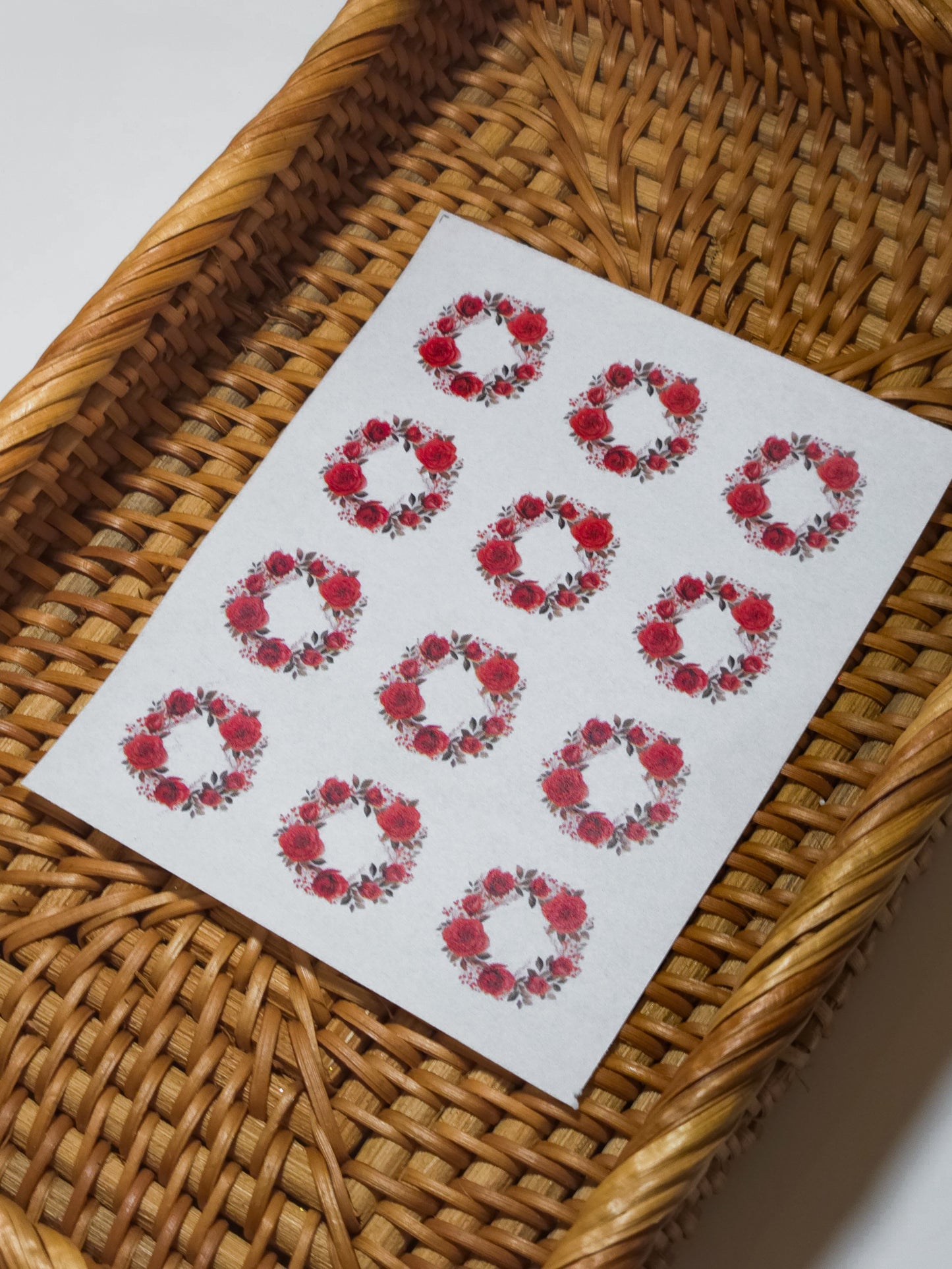 Red Rose Wreaths - Transfer Sheet