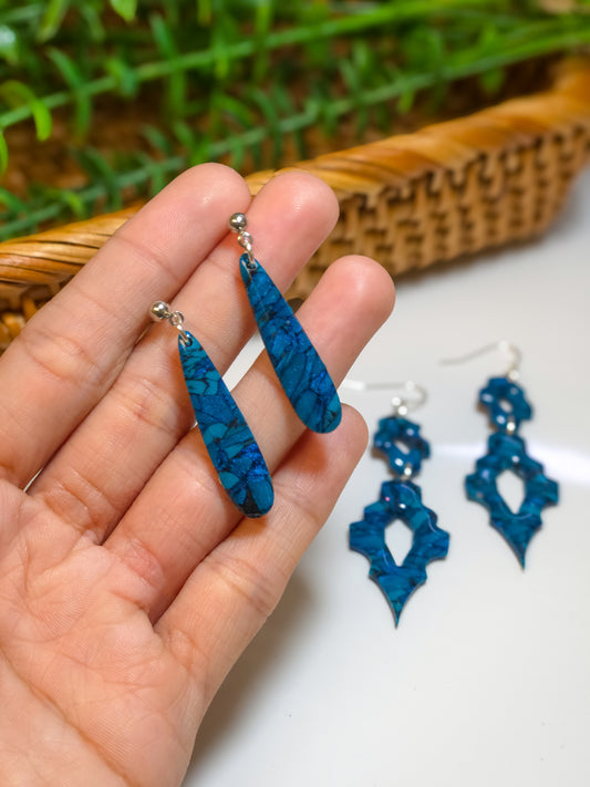 Long Teardrop Dangles | Turquoise Shimmer