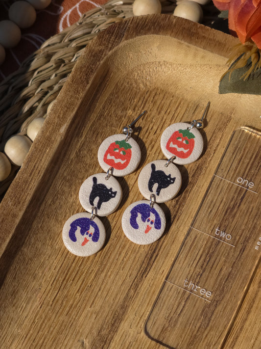 Halloween Sugar Cookie Trio Dangle Earrings