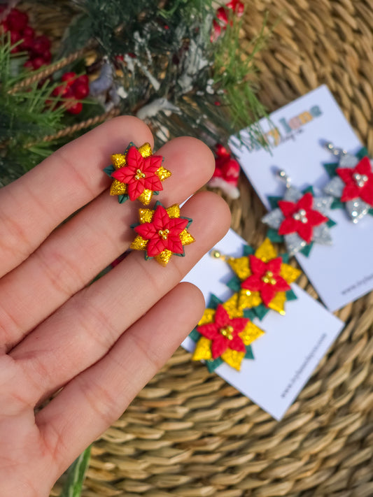 Poinsettia Stud Earrings