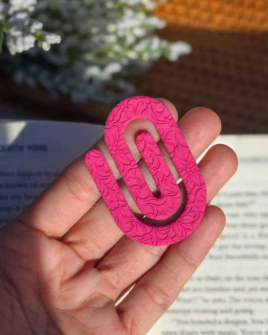 Paperclip Bookmark | Magenta Floral