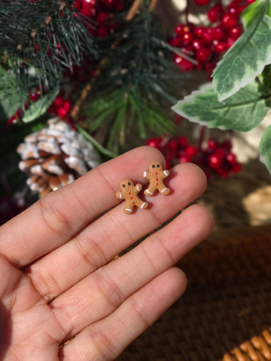 Gingerbread Man Stud Earrings